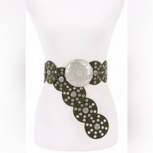 Vegan Leather Western Concho Statement Belt